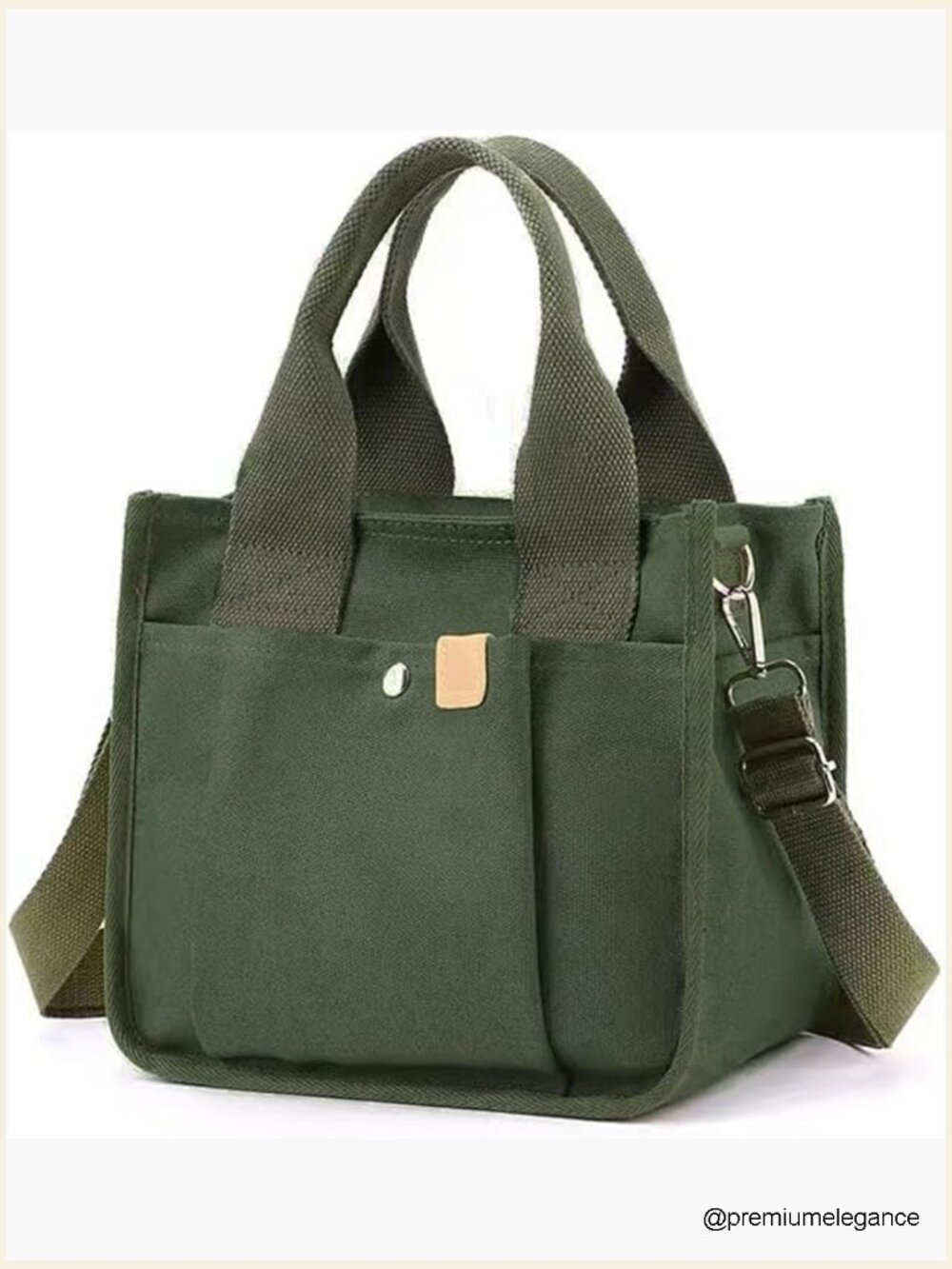Small Canvas Tote Bag with Zipper Satchel Crossbody Work Travel Handbag
